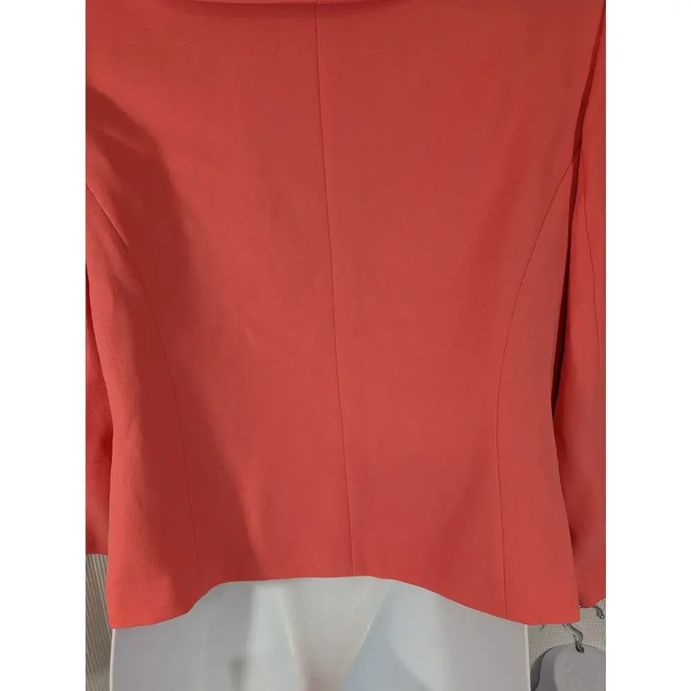 LESLIE FAY! STUNNING RIPE PEACH DOUBLE BREASTED, BEAD/EMBROIDERY JACKET! 18WP - Picture 9 of 12